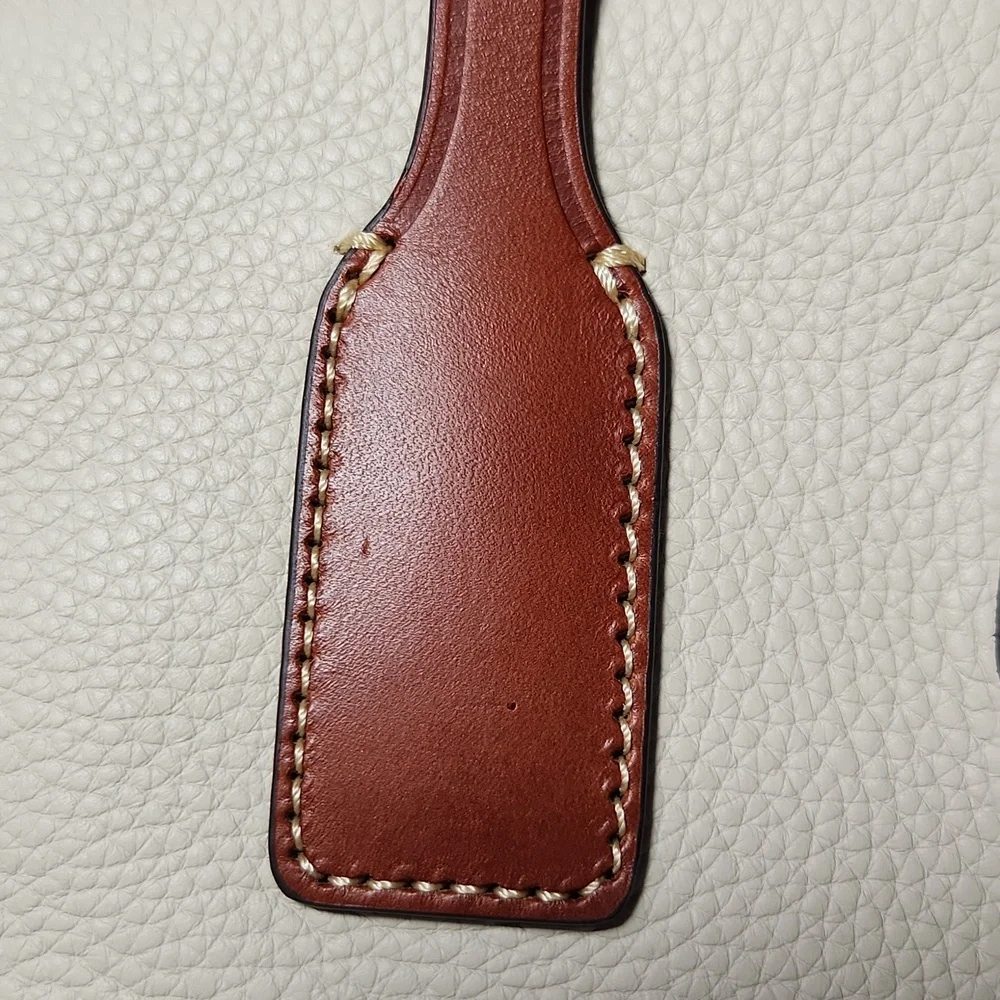 NEW! Dooney & Bourke K2097873 Ivory and Tan Leather Large Tote - Picture 14 of 15